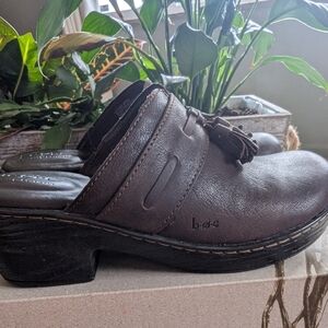 💥👣 b.o.c. Women's Brown Leather Clogs